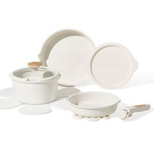 Carote -  10pc Ceramic Nonstick Cookware Set with Det Cream
